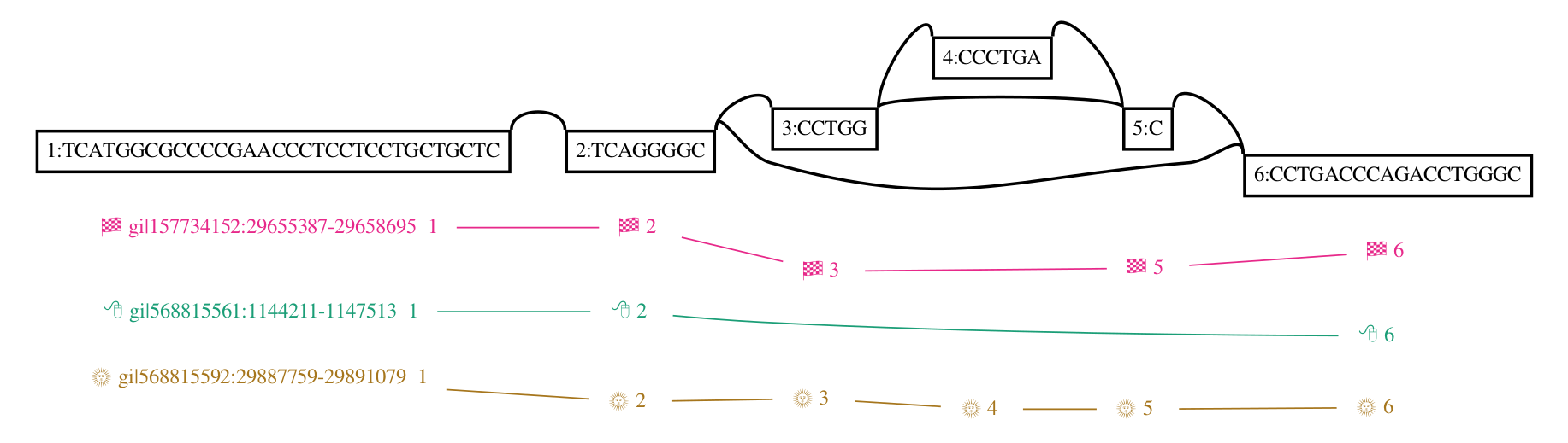 Example variation graph visualization with dot for H-3136